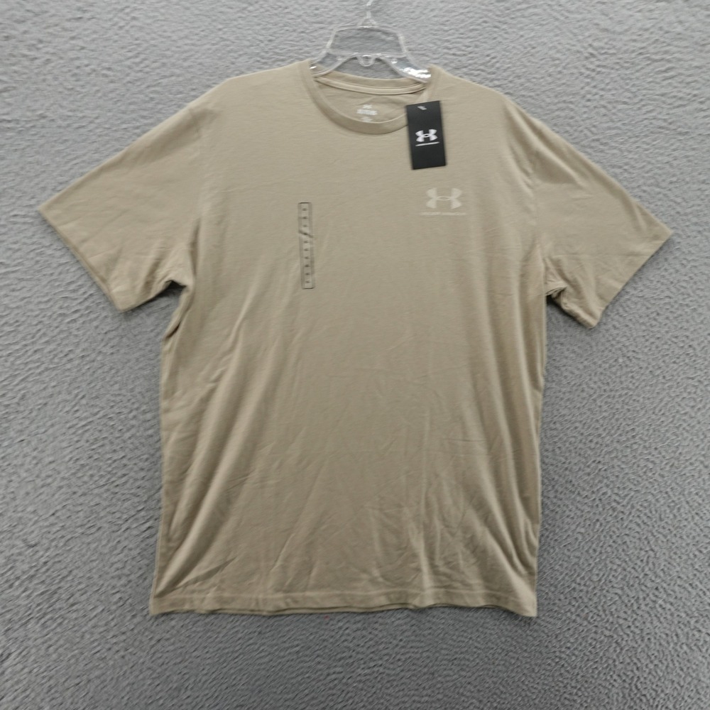 Under Armour Mens Sportstyle Short Sleeve T-Shirt Tan Khaki XL NEW